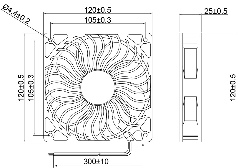 MFD12025F Dimensions